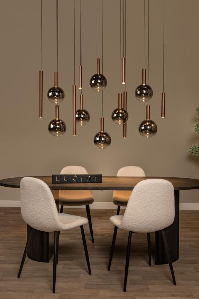 Lucide JASMINE - Pendant light - LED Dim. - CCT - 14x4,4W 2200K/3300K - Suitable for double-height spaces and high ceiling - Copper - Premium